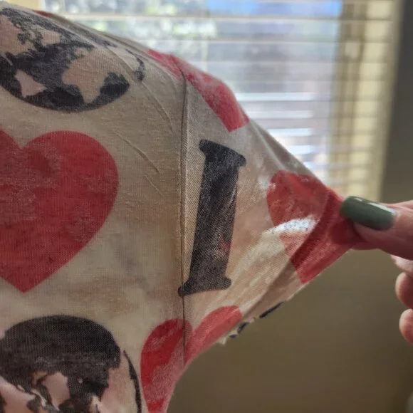 I❤️🌎 Fitted Burnout Tee with Cap Sleeves | Medium - Picture 3 of 7